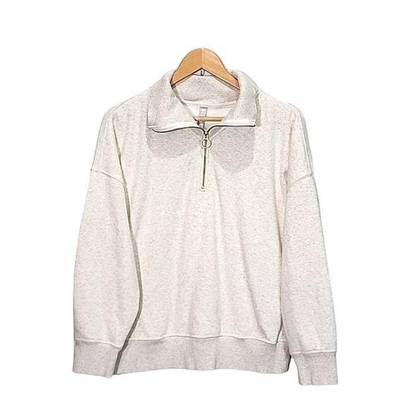 Athleta Cozy Karma 1/4th zip heathered pull over size M - Picture 4 of 9